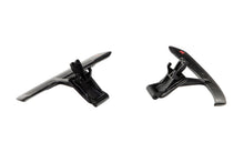 Load image into Gallery viewer, Side profile of the Porsche 991 carbon paddle shifter extensions showing the curve of each paddle