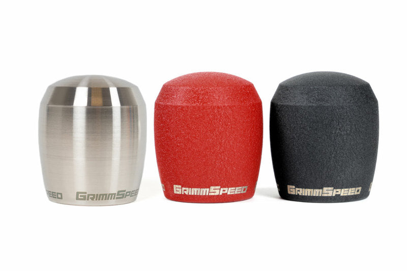 GRM038011-GrimmSpeed Stubby Shift Knob Stainless Steel (Raw) - M12x1.25-Shift Knobs-GrimmSpeed