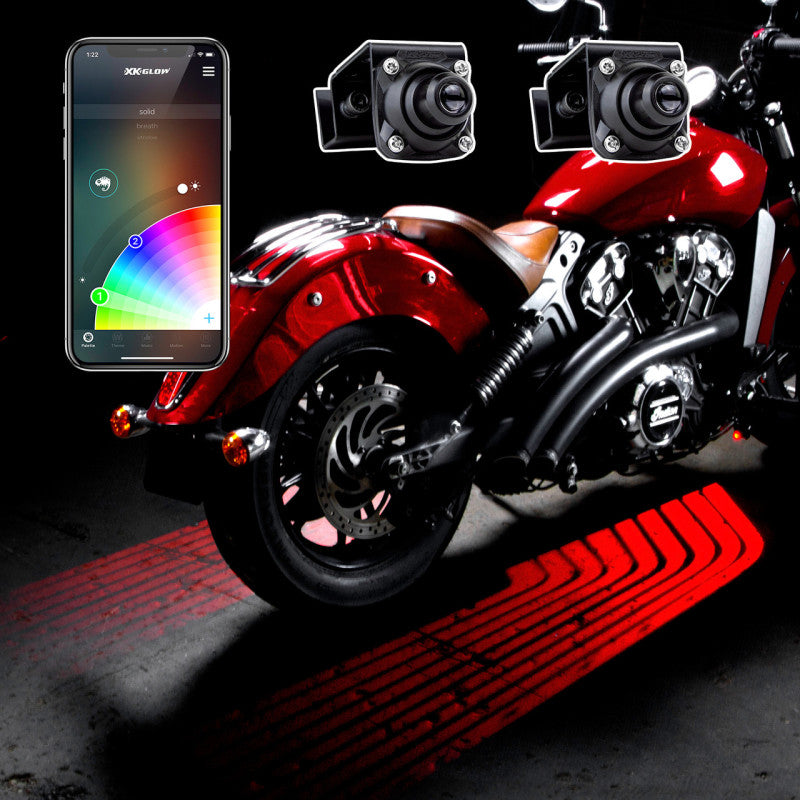 XK Glow Curb FX Bluetooth XKchrome App Waterproof LED Projector Welcome Light Angel Wing Style 2pc-Light Accessories and Wiring-XKGLOW