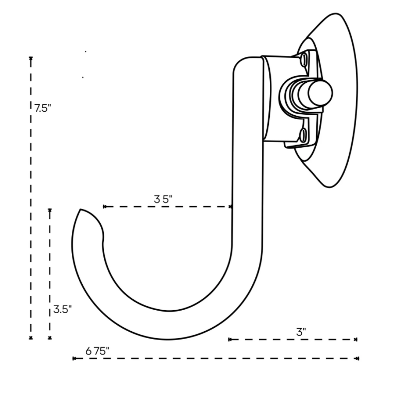 SEAMB5719B-6-SeaSucker Utility Hook - Black-Mounts - Hooks/Handles/Utility-SeaSucker