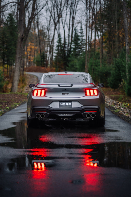 MBRPS7282BLK-MBRP 2024+ Ford Mustang 5.0L Blk Alum. SS 3in Cat-Back Exhaust w/ Quad Blk Tips (Valve Delete)-Catback-MBRP