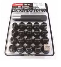 Load image into Gallery viewer, RAYW1712125B-Rays M12x1.25 5 holes 16pcs nut, 4pcs Lock nut, 1 adapter &amp; 1 lock nut key - Black-Lug Nuts-Rays