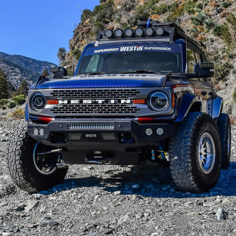 SUW2404185-Superwinch 21-24 Ford Bronco Hidden Winch Mount - Black-Grille Guards-Superwinch