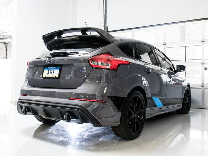 AWE3015-32088-AWE Tuning Ford Focus RS Touring Edition Cat-back Exhaust- Non-Resonated - Chrome Silver Tips-Catback-AWE Tuning