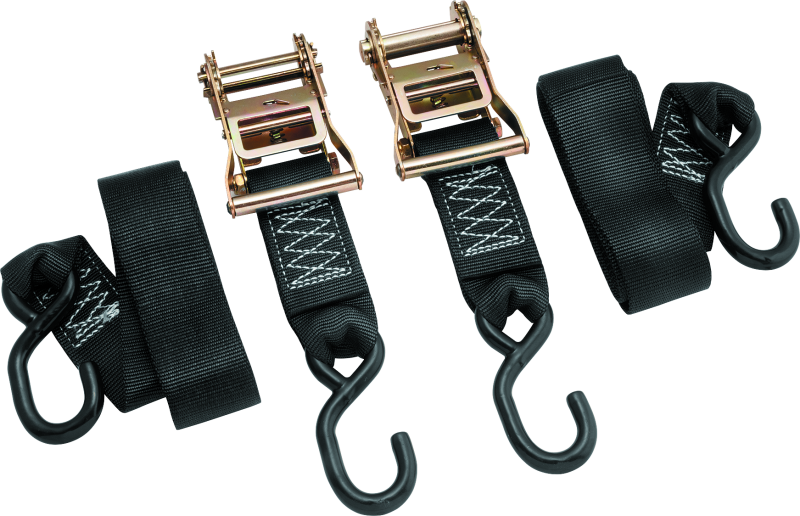 BKM100576-BikeMaster 2x84in Ratchet Tiedown Pair - Black-Cargo Tie-Downs-Bike Master