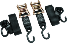 Load image into Gallery viewer, BKM100576-BikeMaster 2x84in Ratchet Tiedown Pair - Black-Cargo Tie-Downs-Bike Master