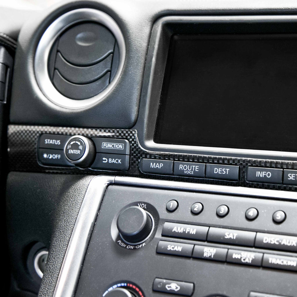 SEICFI0910NSGTR-D-Seibon 09-14 Nissan GTR Carbon Fiber Interior Center Control Trim (6 pcs)-Dash & Interior Trim-Seibon