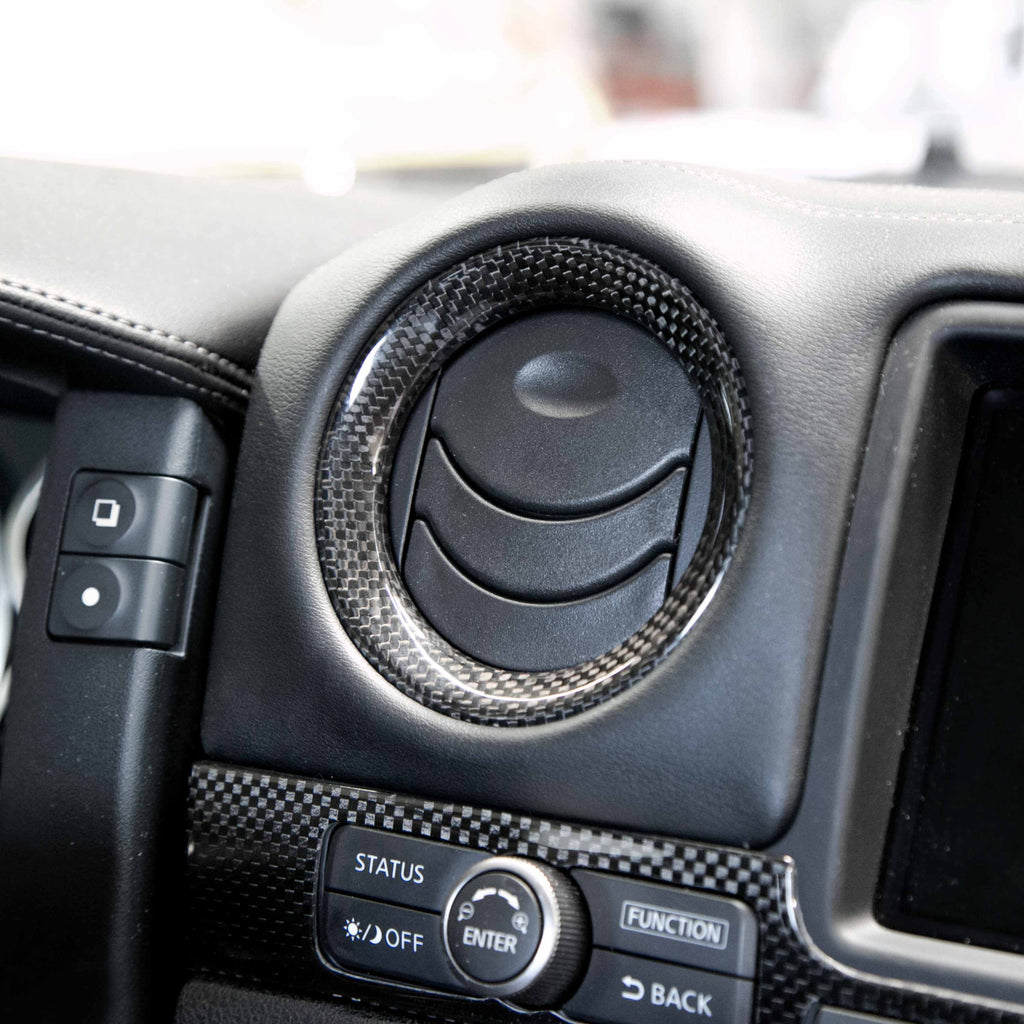 SEICFI0910NSGTR-D-Seibon 09-14 Nissan GTR Carbon Fiber Interior Center Control Trim (6 pcs)-Dash & Interior Trim-Seibon