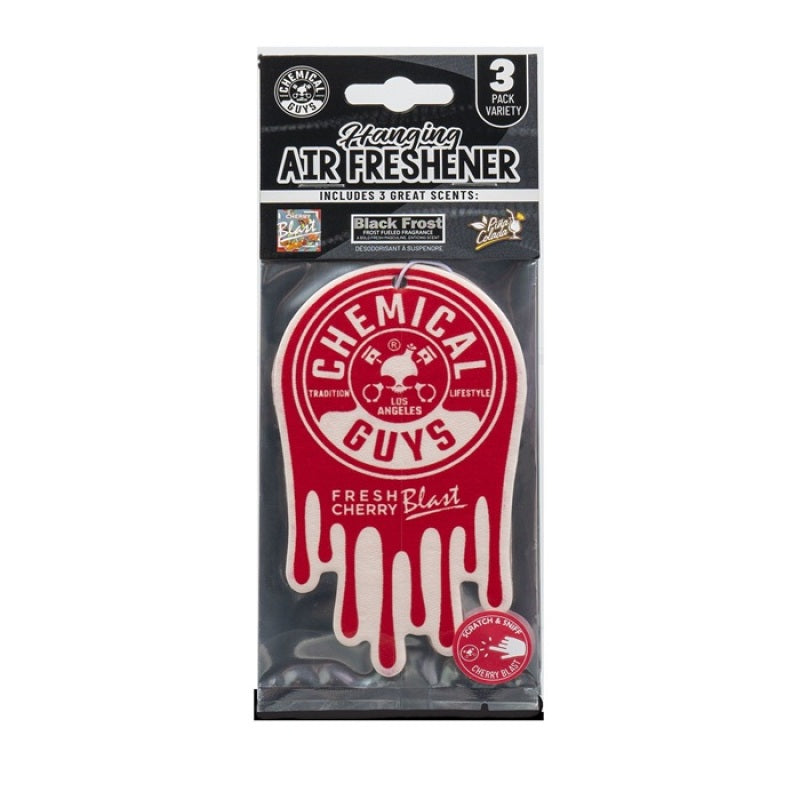 Chemical Guys Chemical Guys Hanging Air Freshener 3-Pack Variety - Black Frost, Cherry Blast, Pina Colada