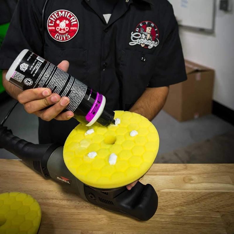 Chemical Guys Hex-Logic Quantum Heavy Cutting Pad - Yellow - 5.5in - Black Ops Auto Works