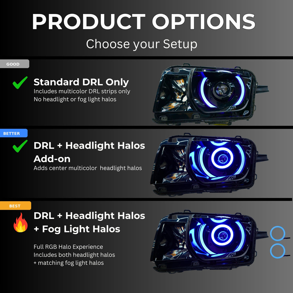 RGB Halo Kits Chevrolet Camaro RS/SS RGBW DRL Boards (2010-2013)