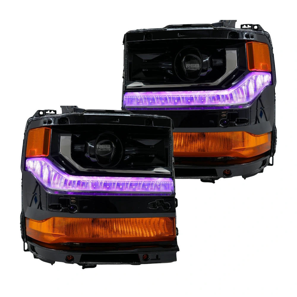 RGB Halo Kits Chevrolet Silverado Multicolor Flow Series DRL Boards (2016-2018)