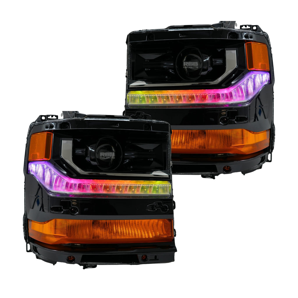 RGB Halo Kits Chevrolet Silverado Multicolor Flow Series DRL Boards (2016-2018)