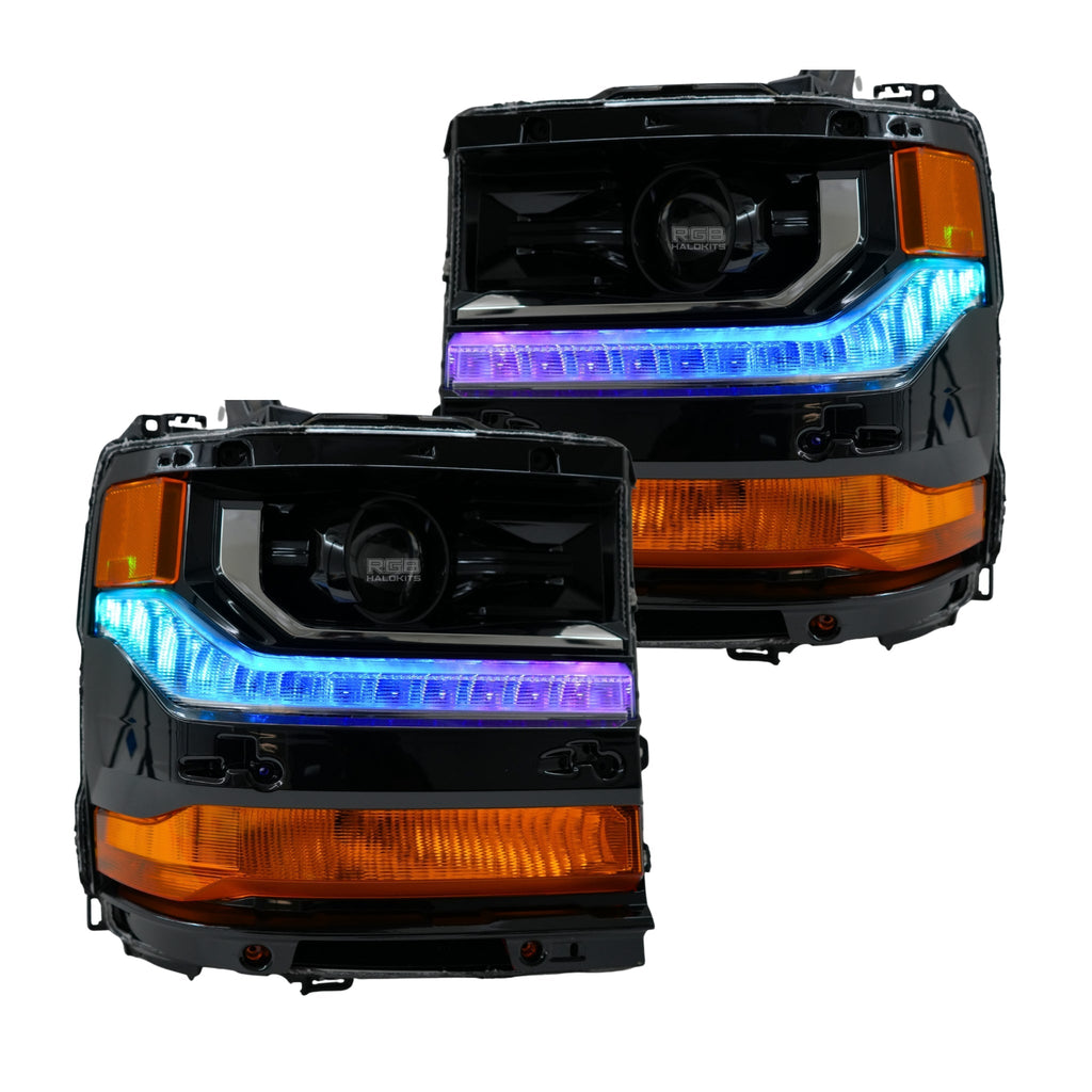 RGB Halo Kits Chevrolet Silverado Multicolor Flow Series DRL Boards (2016-2018)