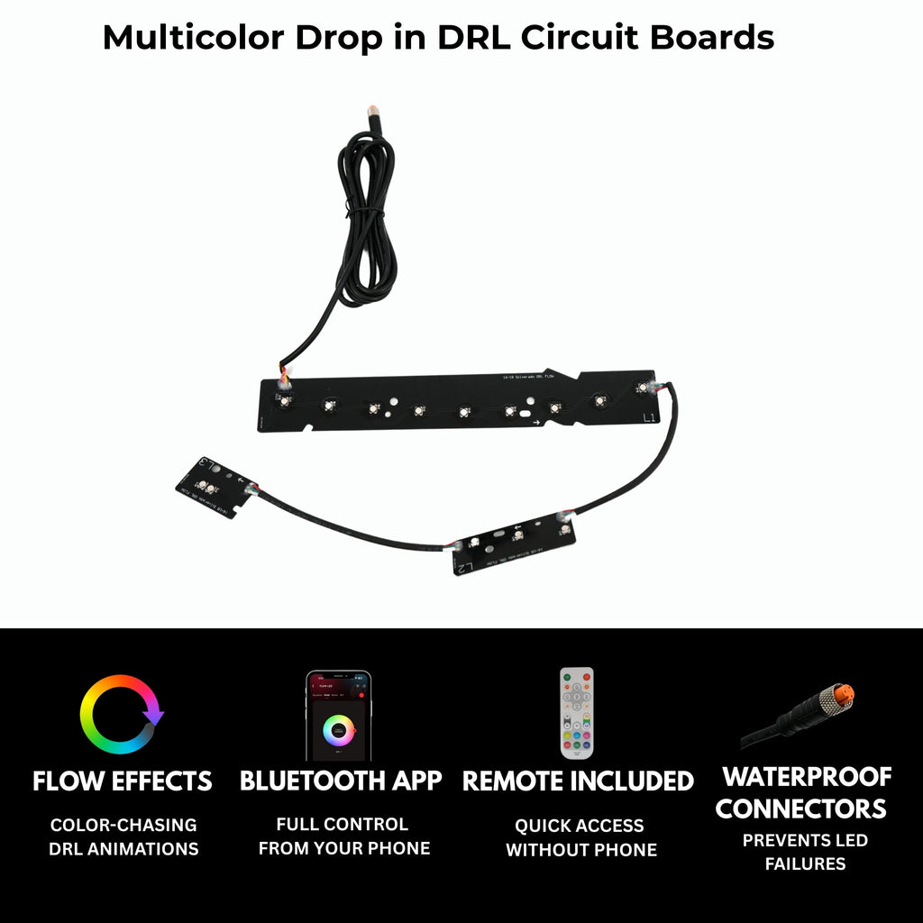 RGB Halo Kits Chevrolet Silverado Multicolor Flow Series DRL Boards (2016-2018)