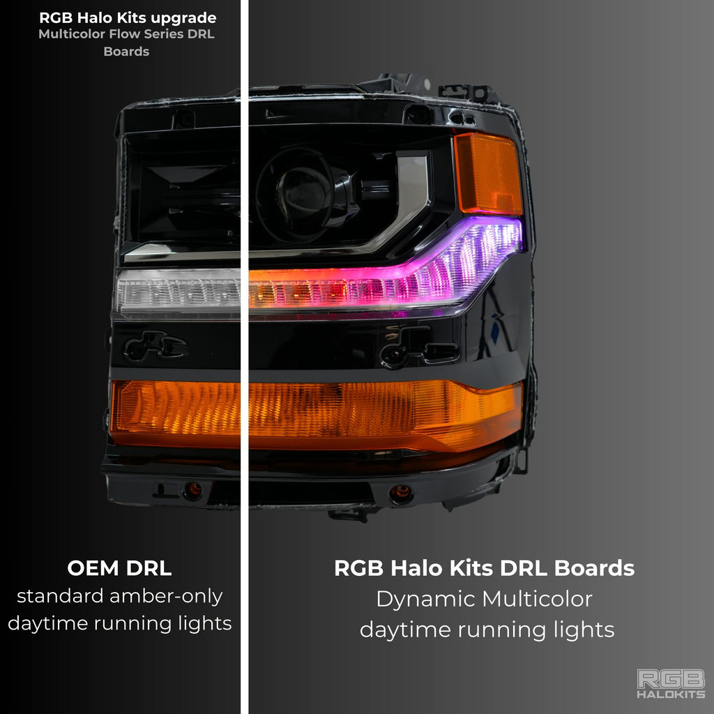 RGB Halo Kits Chevrolet Silverado Multicolor Flow Series DRL Boards (2016-2018)