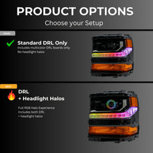 Load image into Gallery viewer, RGB Halo Kits Chevrolet Silverado Multicolor Flow Series DRL Boards (2016-2018)