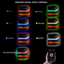 Load image into Gallery viewer, RGB Halo Kits Chevrolet Silverado Multicolor Flow Series DRL Boards (2016-2018)
