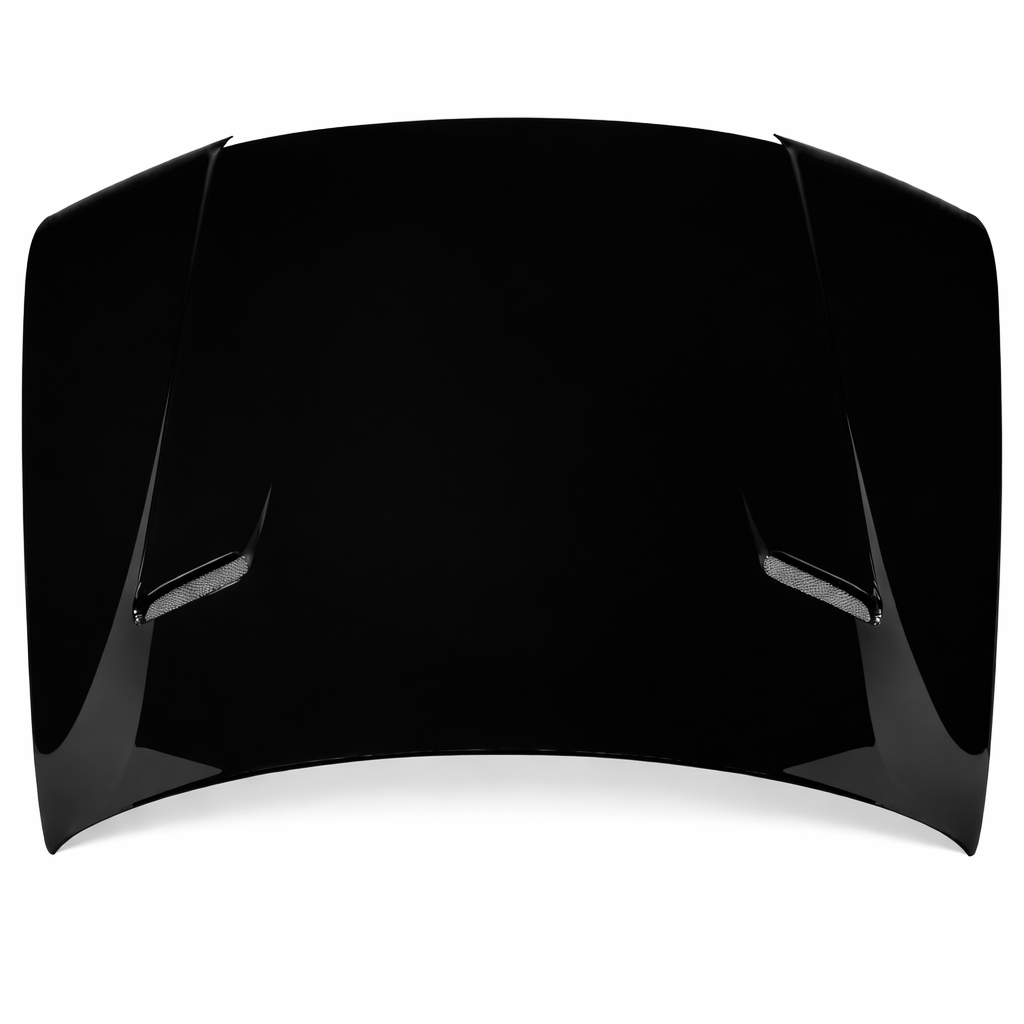 Chrysler 300 carbon fiber Challenger Style Hood with Mad Eyes full view