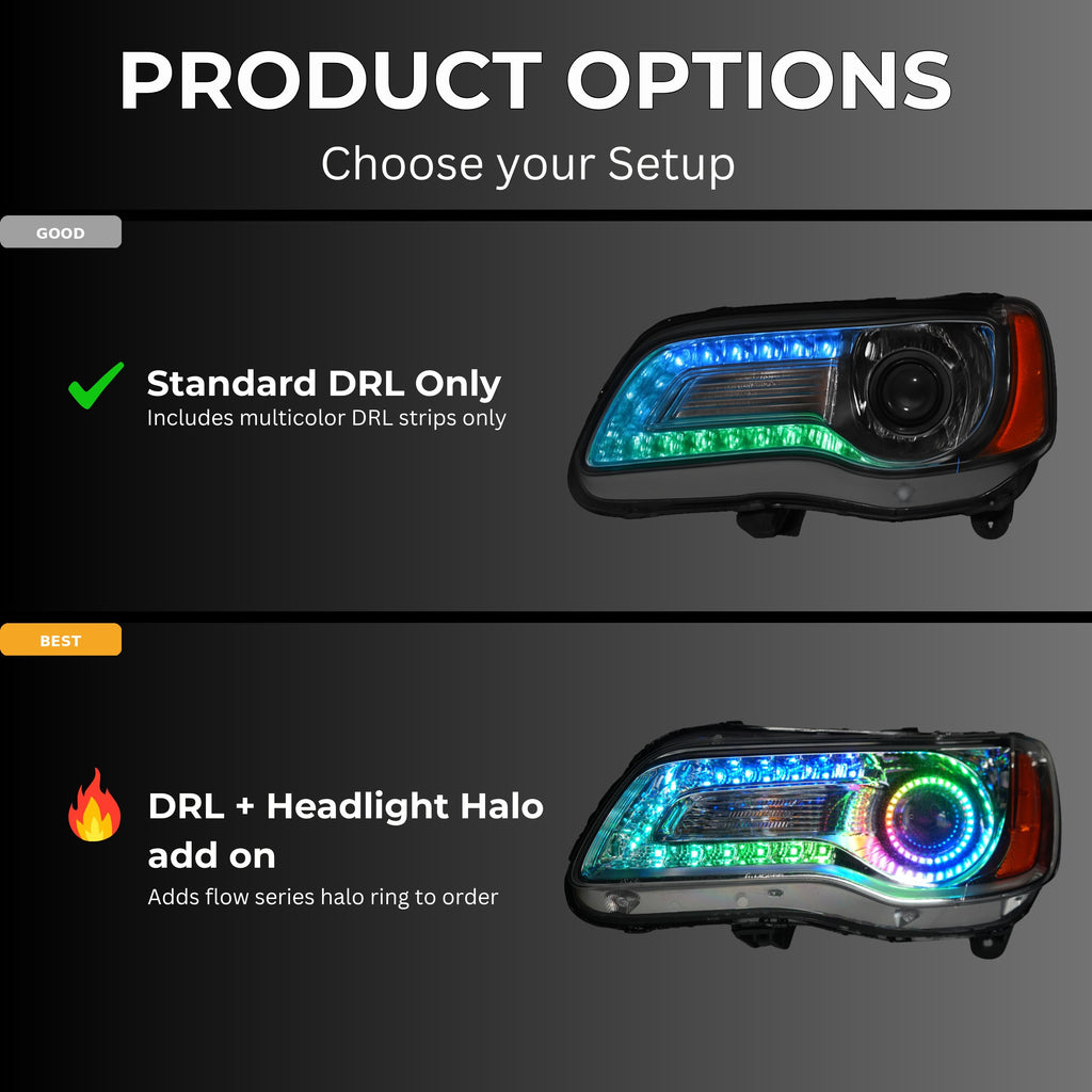 RGB Halo Kits Chrysler 300 Multicolor DRL Boards (2011-2023)