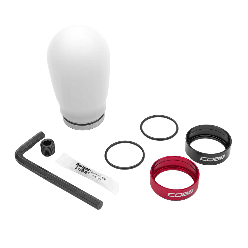 Cobb 12-16 FR-S / 2012+ BRZ / 2017+ GR86 / Focus ST+RS / Fiesta ST Tall Weighted COBB Knob - White-COBB-COBB291370-W