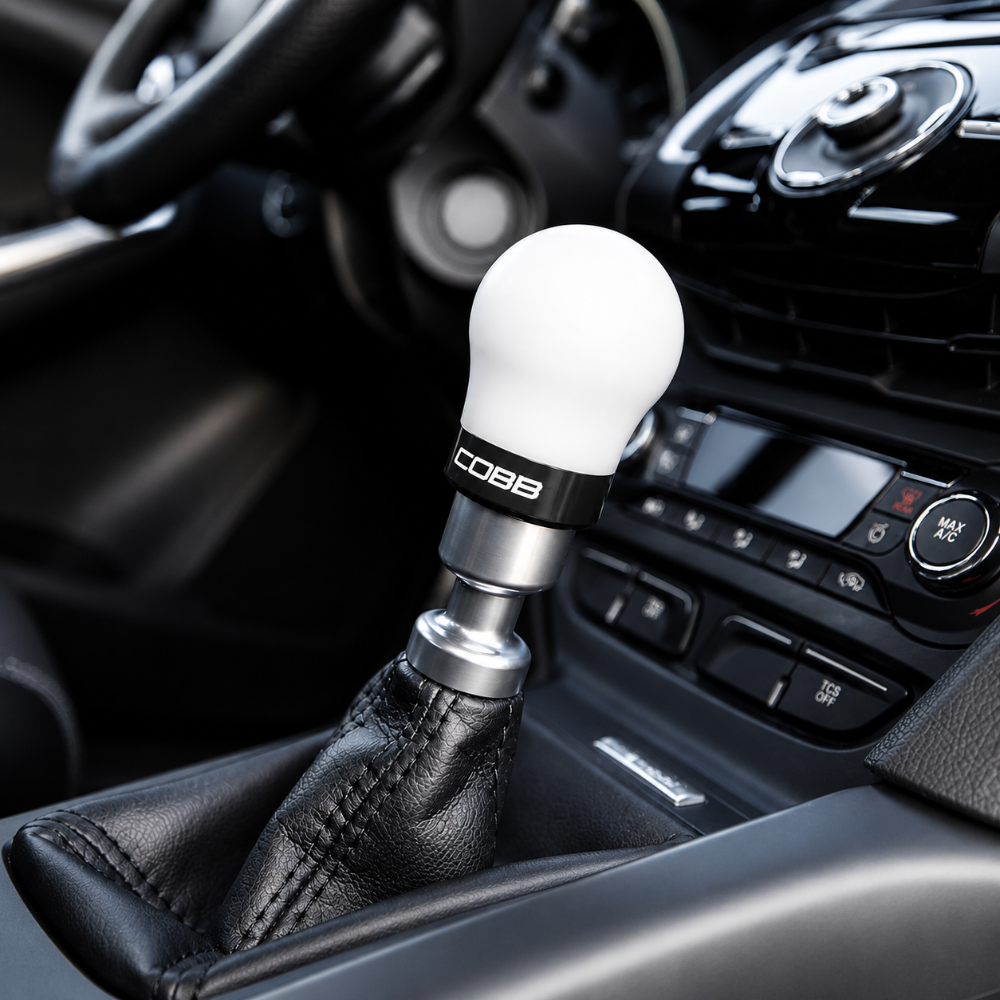 Cobb 291350-W-BK weighted white Delrin shift knob for Ford ST models