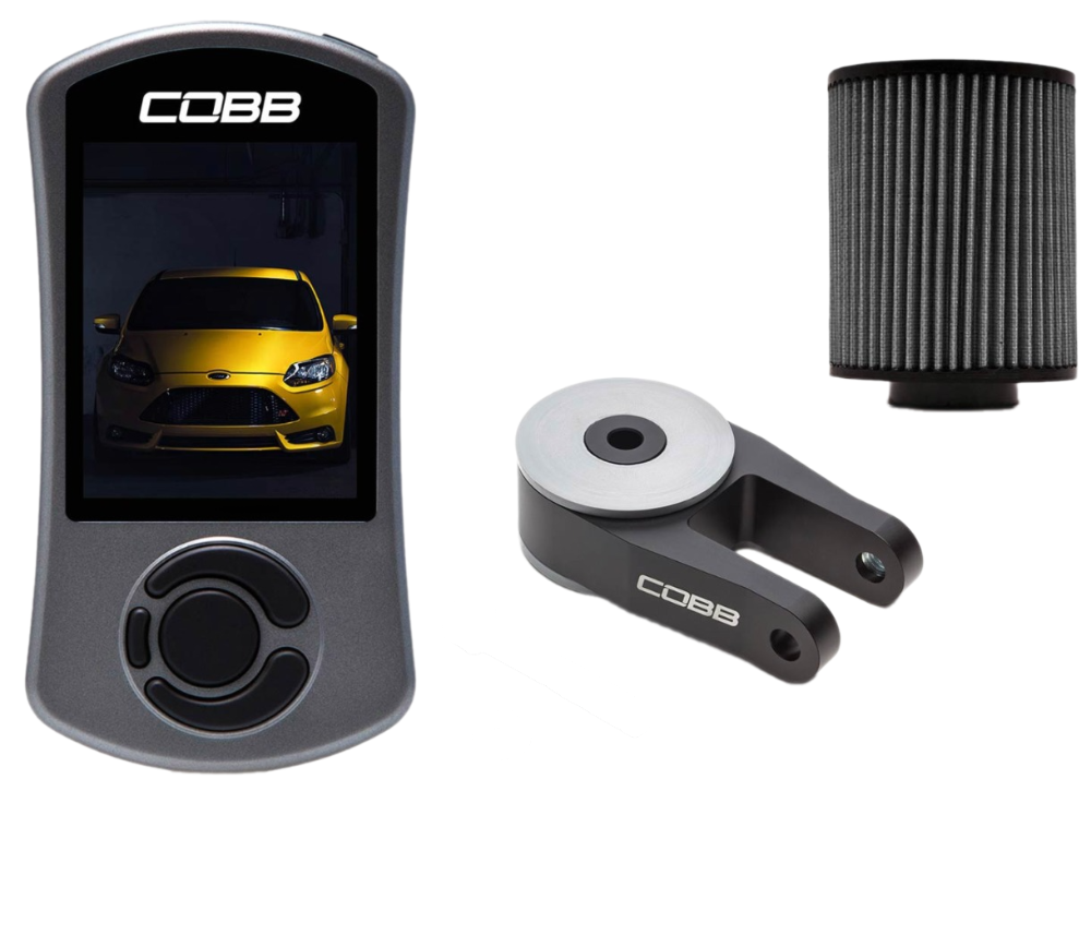 Cobb V3 Accessport displaying Focus ST Stage 1 map on Ford Focus ST