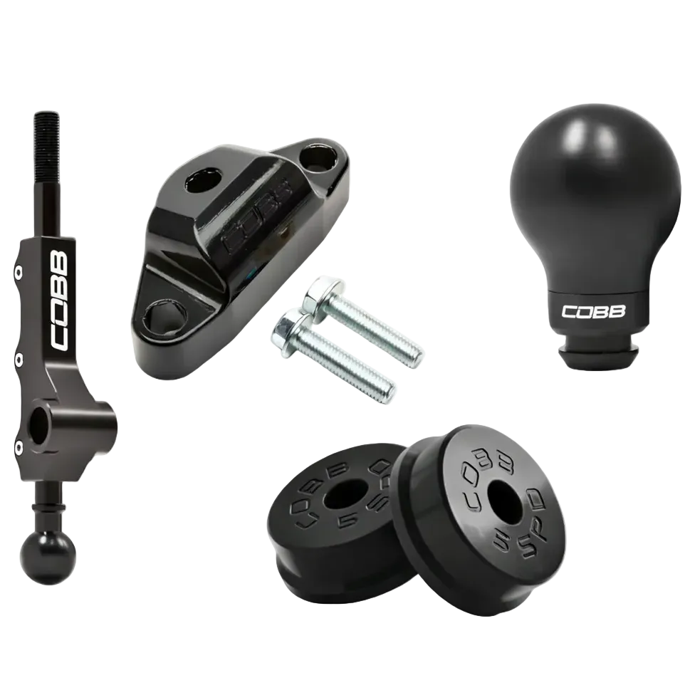 COBB Stage 1+ Wide Barrel Shifter Package Stealth Black full kit view