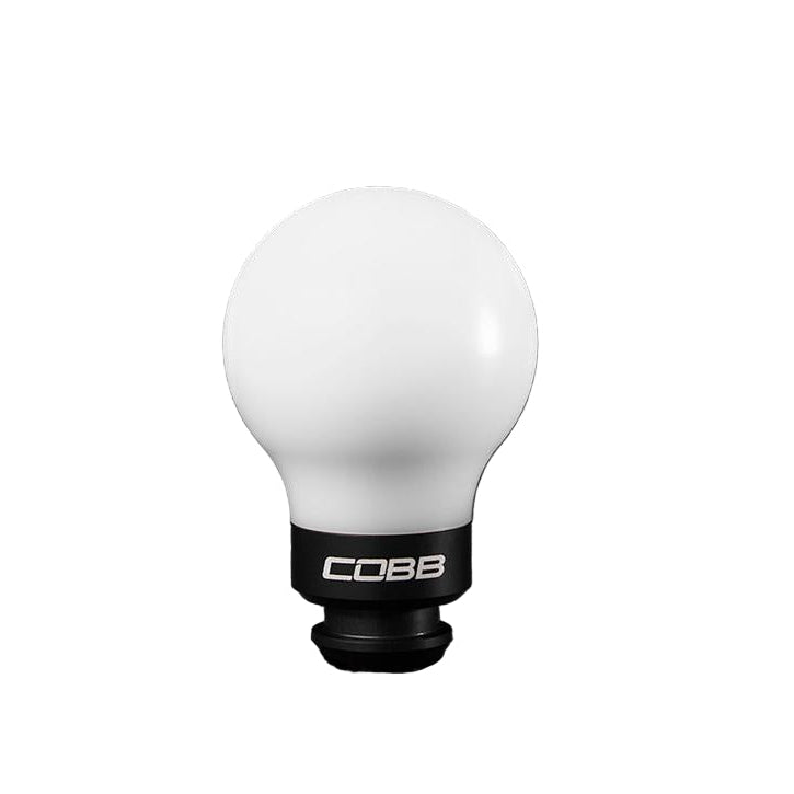 Cobb Subaru 5-Speed COBB Knob - White Knob w/ Stealth Black-COBB-COBB211350-W-BK