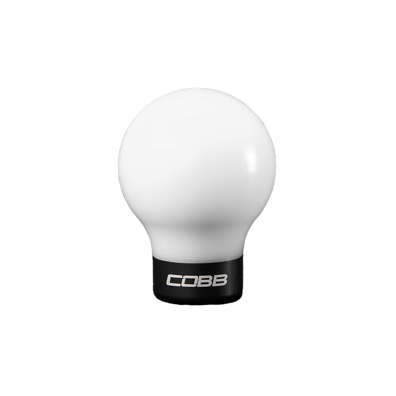 Cobb Subaru 6-Speed COBB Shift Knob - White w/Stealth Black Collar (Non-Weighted)-COBB-COBB213350-W-BK