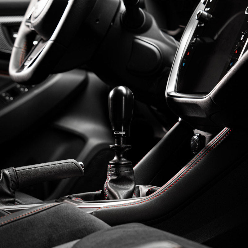 Cobb Subaru 6-Speed Tall Weighted COBB Shift Knob - Black (Incl. Both Red + Blk Collars)-COBB-COBB213370-BK