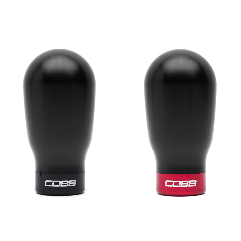 Cobb Subaru 6-Speed Tall Weighted COBB Shift Knob - Black (Incl. Both Red + Blk Collars)-COBB-COBB213370-BK