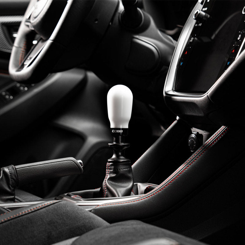 Cobb Subaru 6-Speed Tall Weighted COBB Shift Knob - White (Incl. Both Red + Blk Collars)-COBB-COBB213370-W