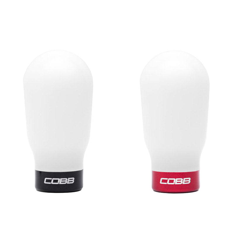 Cobb Subaru 6-Speed Tall Weighted COBB Shift Knob - White (Incl. Both Red + Blk Collars)-COBB-COBB213370-W