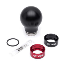 Load image into Gallery viewer, Cobb Subaru 6-Speed Weighted COBB Shift Knob - Black (Incl. Both Red + Blk Collars)-COBB-COBB213360-BK