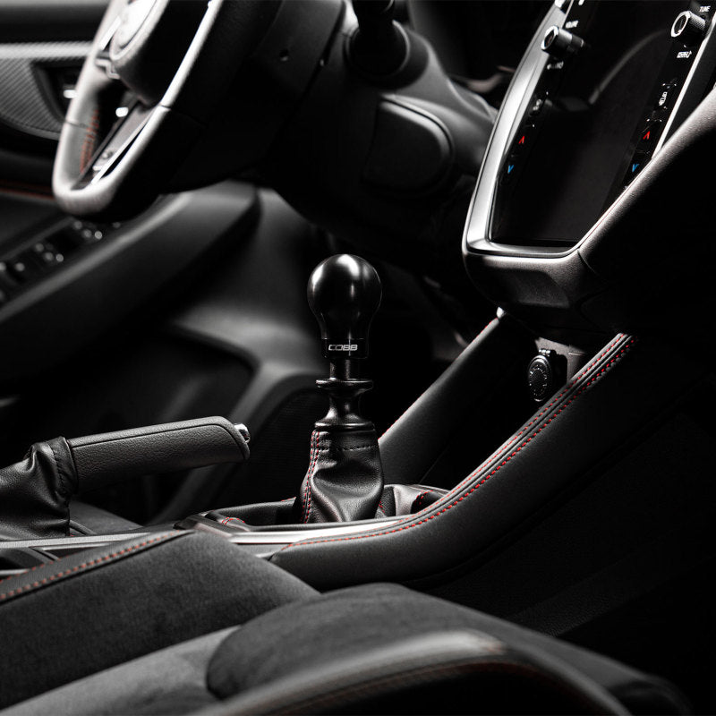 Cobb Subaru 6-Speed Weighted COBB Shift Knob - Black (Incl. Both Red + Blk Collars)-COBB-COBB213360-BK
