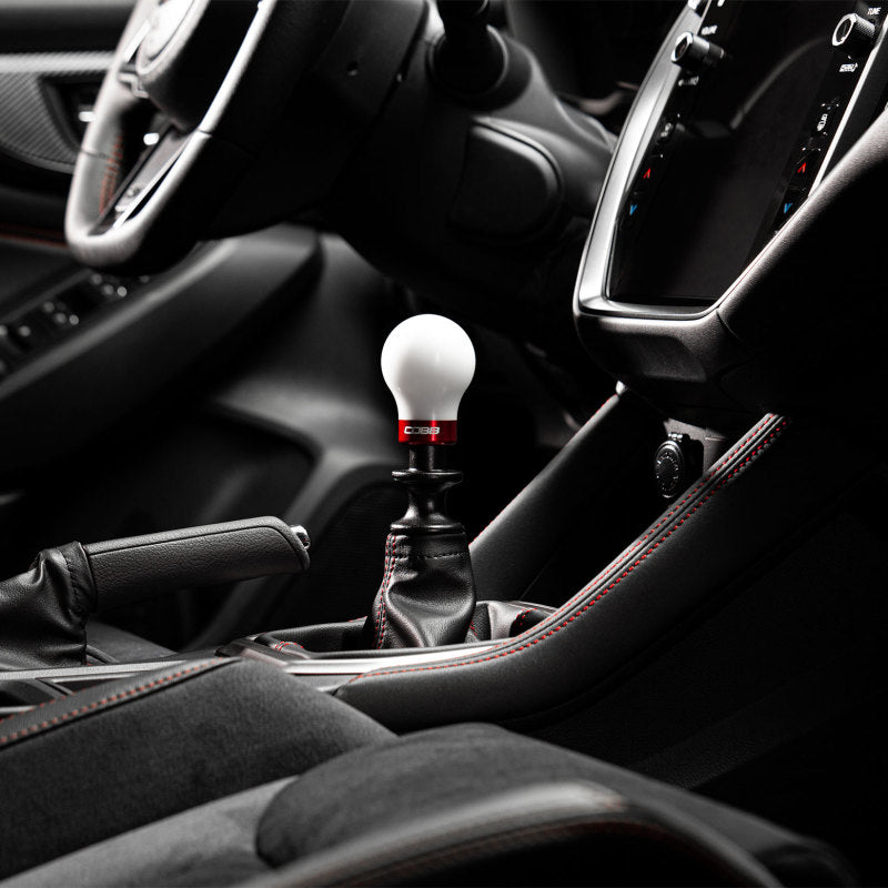Cobb Subaru 6-Speed Weighted COBB Shift Knob - White (Incl. Both Red + Blk Collars)-COBB-COBB213360-W