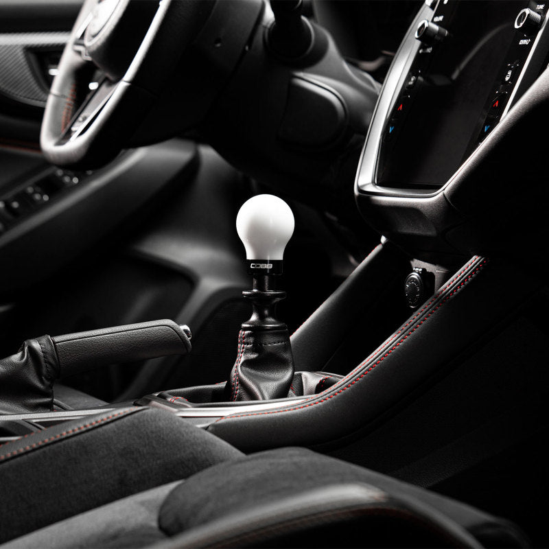 Cobb Subaru 6-Speed Weighted COBB Shift Knob - White (Incl. Both Red + Blk Collars)-COBB-COBB213360-W