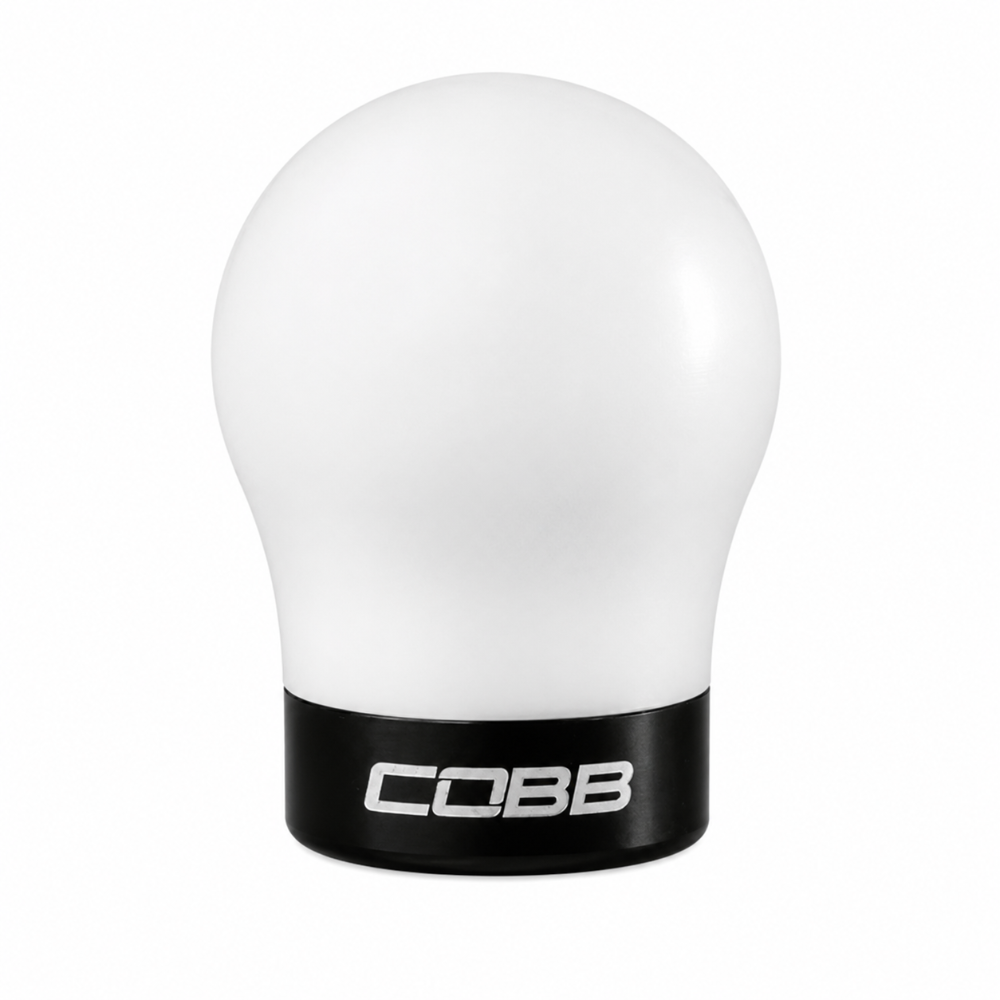 Cobb white shift knob with black base for Ford Focus ST and Fiesta ST