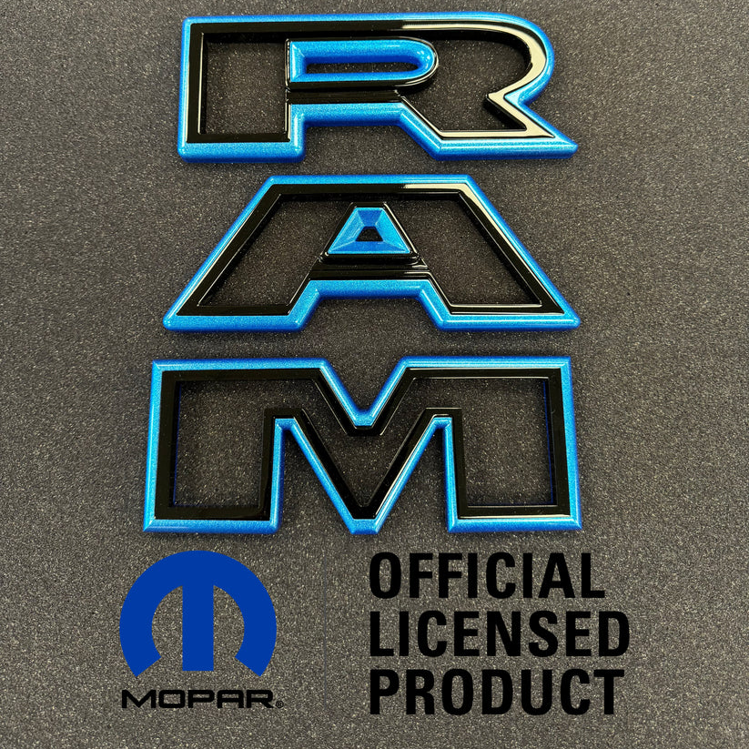 Color matched 3D RAM grille letters Exotic Innovations