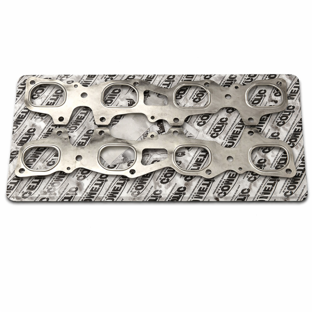 Close-up of Cometic multi-layer steel gasket layers