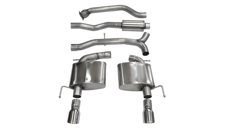 Corsa 13-14 Cadillac ATS Sedan 2.0L A/T Polished Sport Dual Rear Cat-Back Exhaust - Black Ops Auto Works