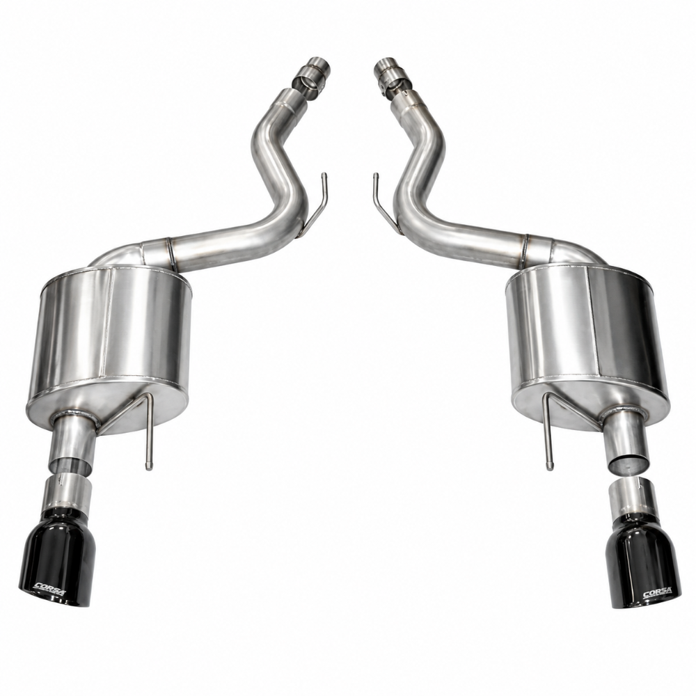 CORSA 14326BLK Sport axle-back exhaust installed on a 2015-2017 Ford Mustang GT 5.0L