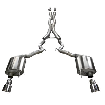 Corsa 15-16 Ford Mustang GT Convertible 5.0L V8 Polished Xtreme Dual Rear Exit Exhaust - Black Ops Auto Works