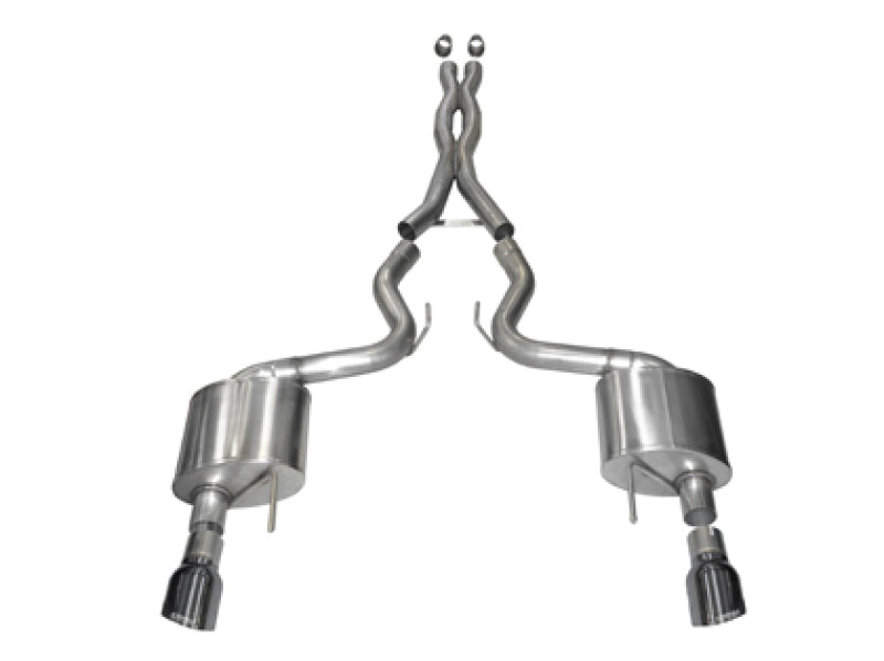 Corsa 15-17 Ford Mustang GT Coupe 5.0L 3in Sport Cat-Back Exhaust Dual Rear Exit w/ Gun Metal Tips - Black Ops Auto Works