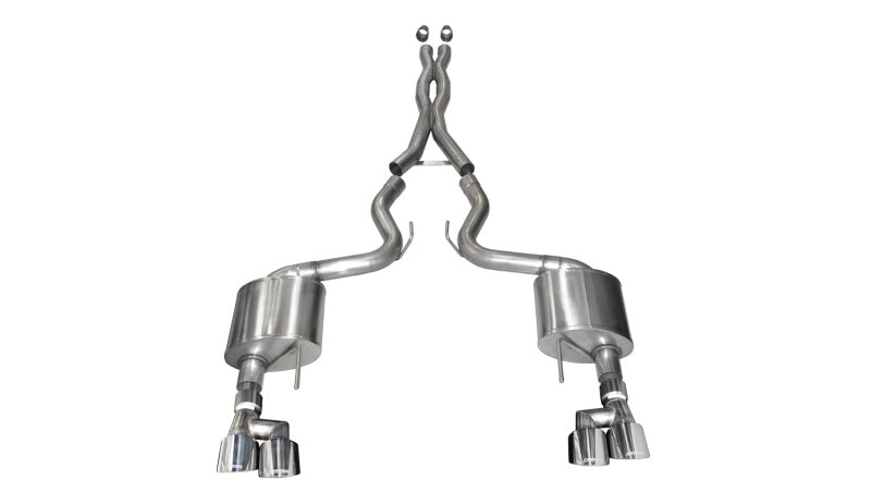 Corsa 18-19 Ford Mustang V8 5.0L 3in Cat-Back Dual Rear Exit w/ 4in Polished Pro-Series Tips - Black Ops Auto Works