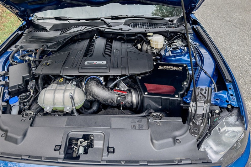 Corsa 18-23 Ford Mustang GT 5.0L V8 Forged Carbon Fiber Air Intake w/ DryTech 3D No Oil-Cold Air Intakes-CORSA Performance-847466025051-