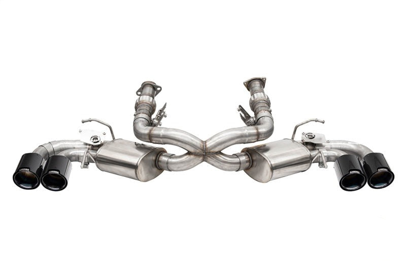 Corsa 20-23 Chevrolet Corvette C8 RWD 3in Valved Cat-Back w/ 4.5in Carbon Fiber Black PVD - Black Ops Auto Works