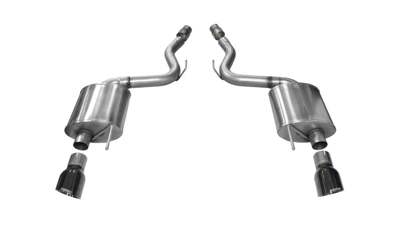 Corsa 2015 Ford Mustang GT 5.0 3in Axle Back Exhaust Black Dual Tips (Touring) - Black Ops Auto Works