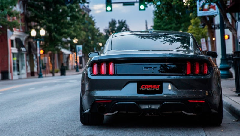 Corsa 2015 Ford Mustang GT 5.0 3in Cat Back Exhaust Black Dual Tips (Sport) - Black Ops Auto Works